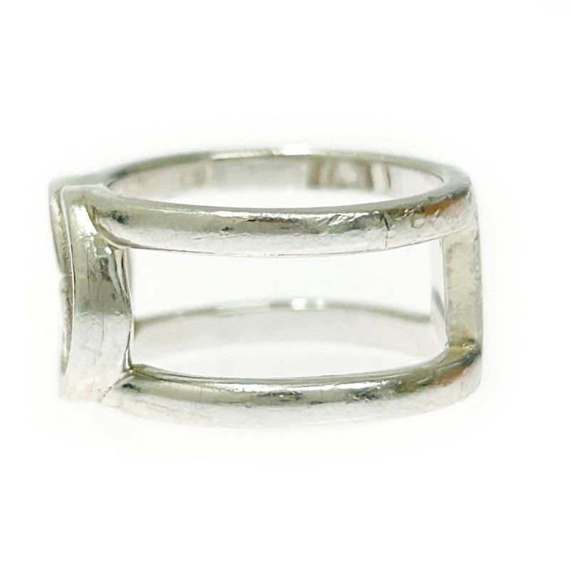 Gucci Silver Interlocking G Wide Open Band Ring 4.4g 925 Engraved 368328 Ring