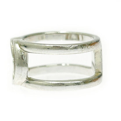 Gucci Silver Interlocking G Wide Open Band Ring 4.4g 925 Engraved 368328 Ring