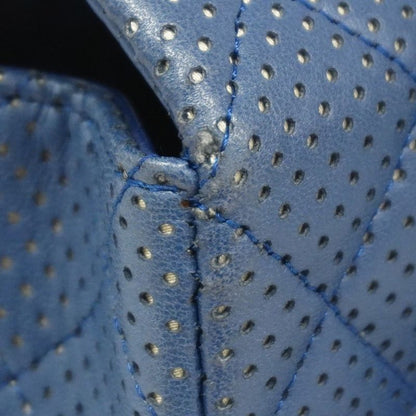 Chanel Shoulder Bag Matelasse Lambskin Blue Silver Hardware Women