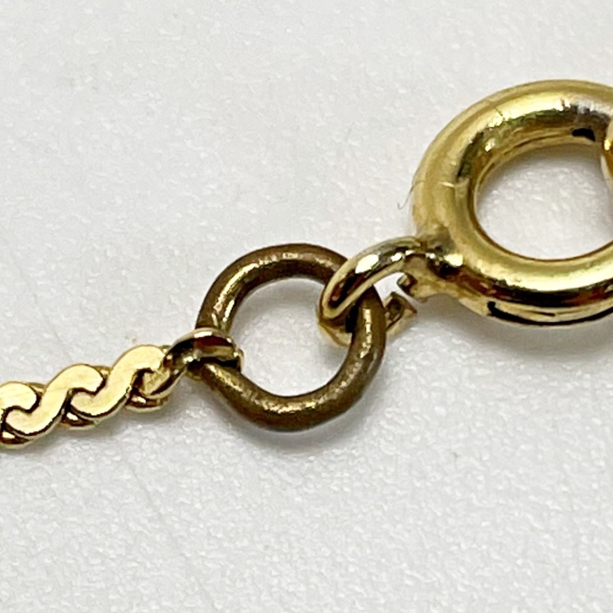 Christian Dior CD Logo Necklace Gold Rhinestone GP Women's Accessories