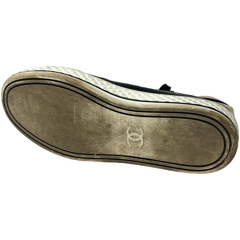 Chanel Leather Canvas Combination Sneakers G34222 Beige 37 1 2