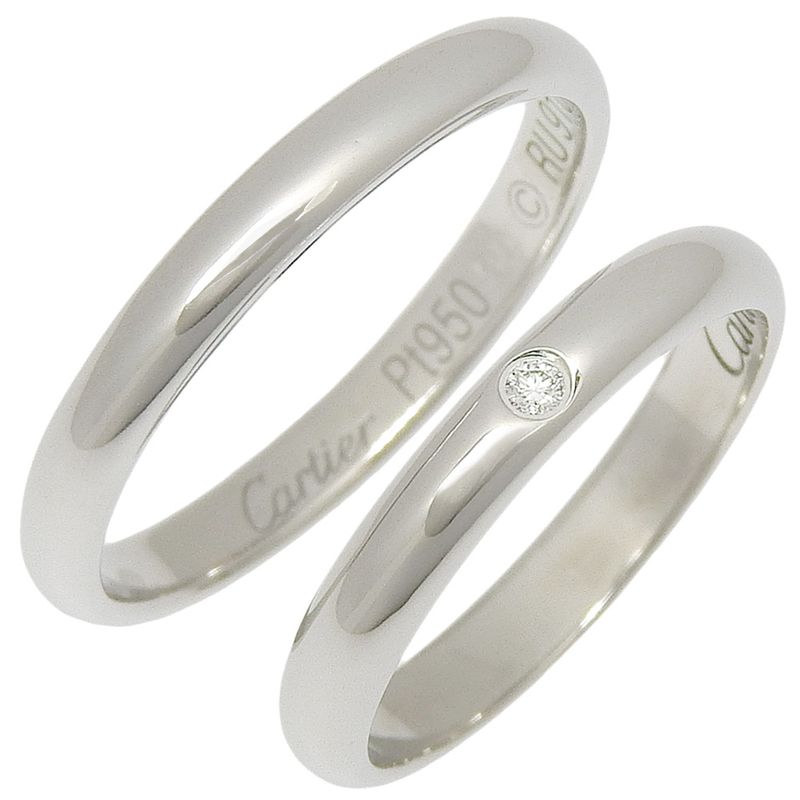 Cartier Wedding Ring Pair Set Of 2 1P Diamond B4057748 Pt950platinum Unisex G