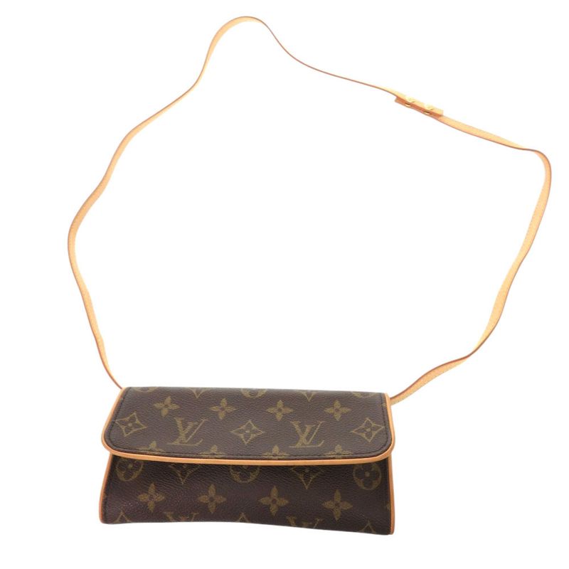 Louis Vuitton Pochette Twin PM Monogram M51854 Brown Shoulder Bag LV 1056 Louis