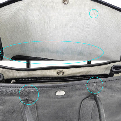 Hermes Garden Party T PM 30 Black Epson T Engraved Leather Hand Tote Bag