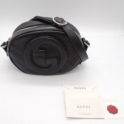 Gucci Shoulder Bag Blondi Mini 760175 Aacpy 1000 Black Leather Silver Hardware