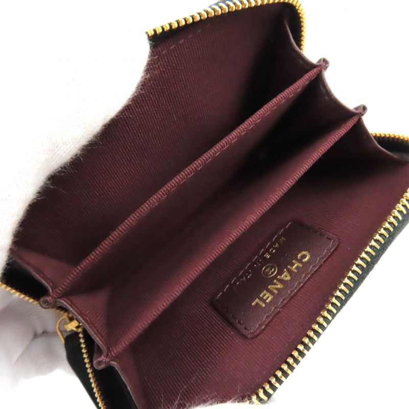 CHANEL Ap0216 Classic Zip Coin Purse Matelasse Coco Mark Hardware Leather Coin