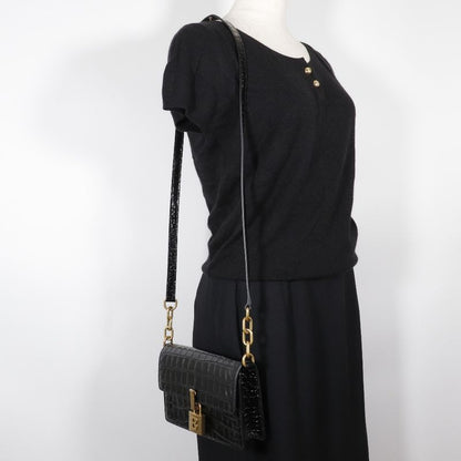 Balenciaga Mini Shoulder 2WAY Clutch Shape Push Leather Black Ladies Shoulder