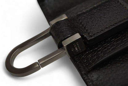 Gucci Outlet Key Case Key Holder Gucci 6-stacks Pigskin Sherry Line Black 033