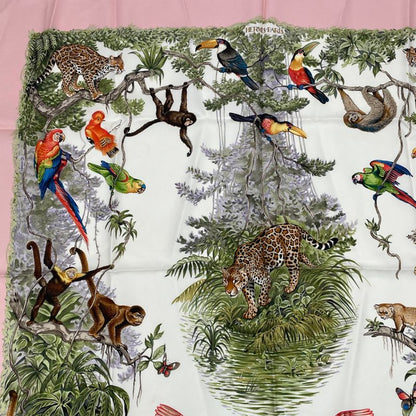Hermes Scarf Carre 90 Equateur All-over Equatorial Silk Pink Multicolor