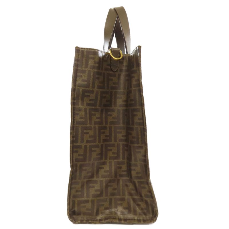 Fendi Fila Collaboration Zucca Pattern Tote Bag Coated Canvas Women