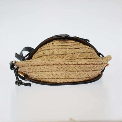 Loewe Gate Raffia Shoulder Bag Natural×black