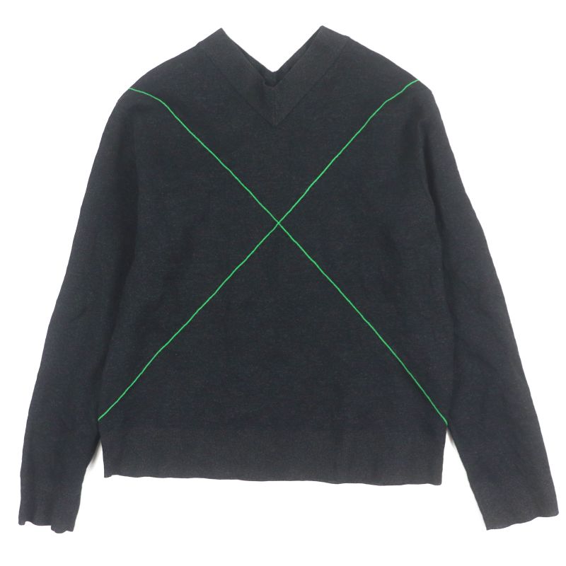  Bottega Veneta 2021 702070 Cross Stitch V-neck Knit Sweater