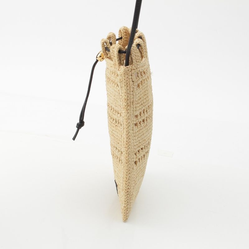 Loewe Raffia Drawstring Ring Pocket Shoulder Bag C756phpx01 Natural