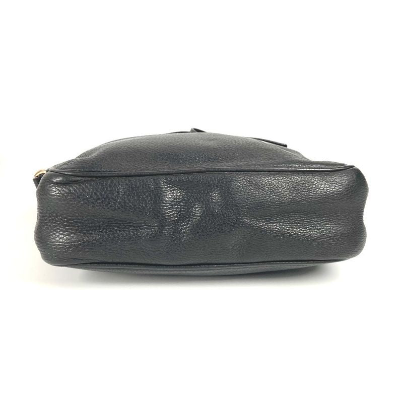 Gucci Shoulder Bag Logo Interlocking G 337084 Leather Black