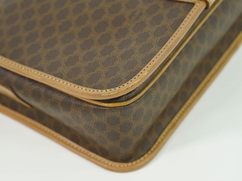 Authentic Celine Macadam Shoulder Bag Pochette PVC Brown Macadam Bag Pre-owned