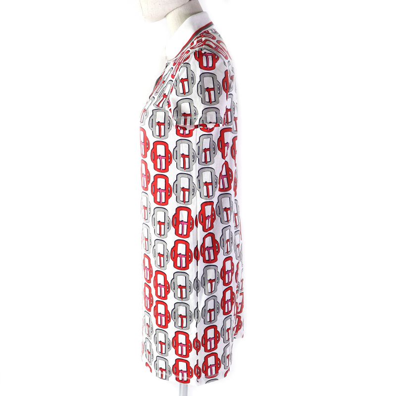 Hermes Bouclerie Moderne Jersey Modern Buckle 100% Cotton Serie Button Short