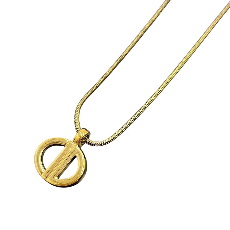 Christian DIOR Necklace Metal Vintage Gold Plated Snake Chain Gold