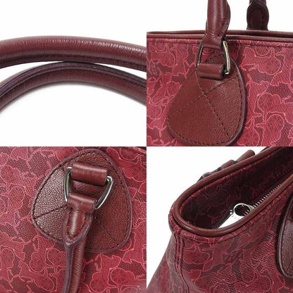 Celine Handbag PVC Leather Bordeaux Pink Horse-drawn Carriage For Everyday Use