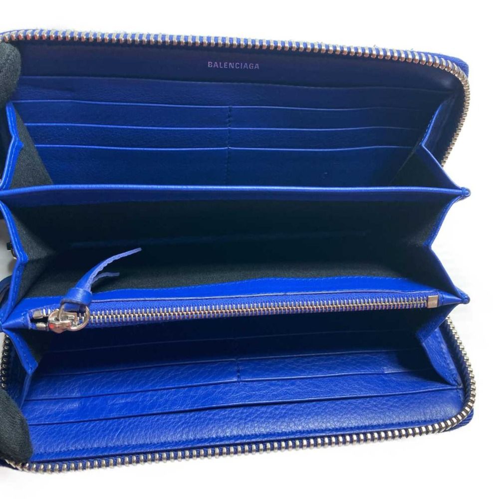 Balenciaga Round Zipper Wallet Blue
