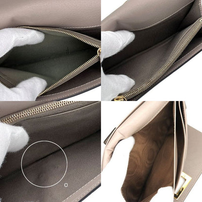 Fendi Bifold Wallet 8m0308 Peekaboo Leather Beige Glaze Gold Hardware Long