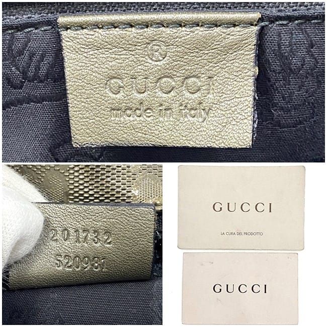 Gucci Shoulder Bag Khaki Green Imprime 201732 Excellent Condition