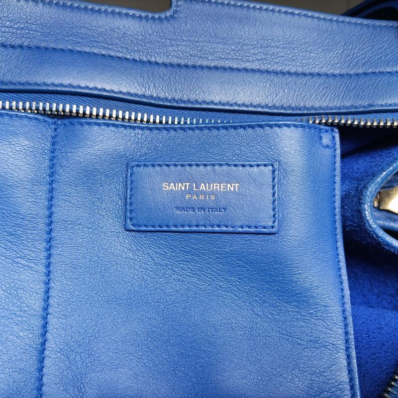 Yves Saint Laurentyves Saint Laurent Baby Cabas Su Blue Leather 394461 Gnr394461