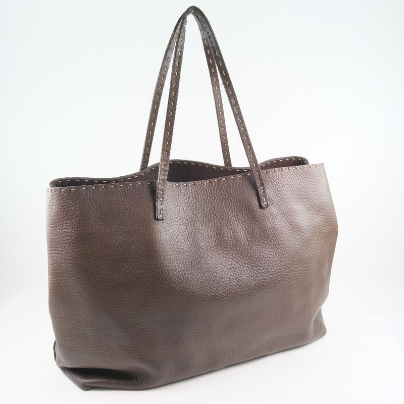 Fendi Selleria Calf Brown Unisex Tote Bag