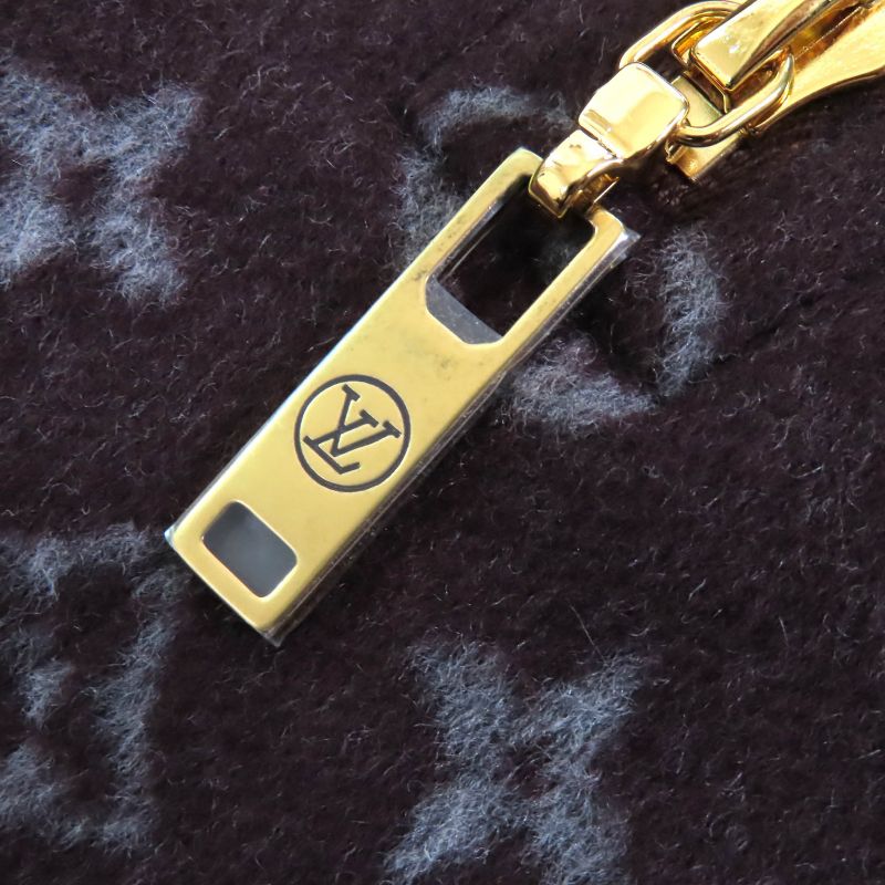 Louis Vuitton 21AW 1a90z6 Monogram Martin Girl Wool Silk Logo Button Mini Skirt