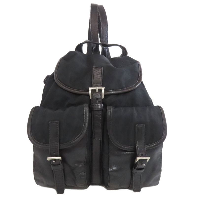 Prada Logo Hardware Backpack Daypack Nylon Women