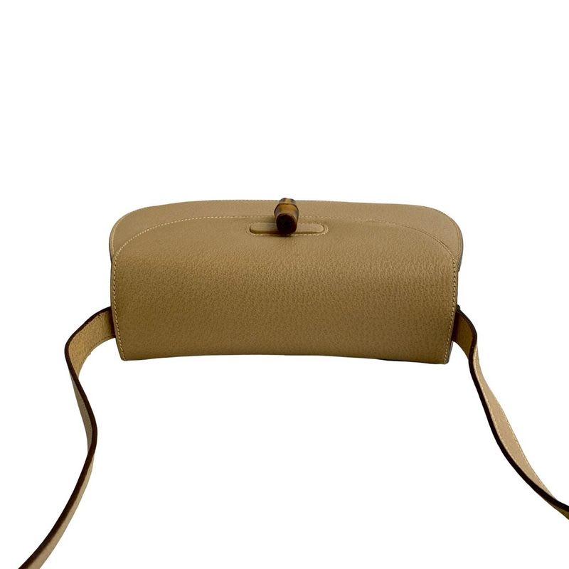 Gucci Vintage Bamboo Turnlock Leather Shoulder Bag
