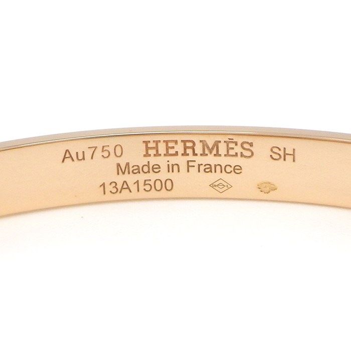 Hermes Bracelet Kelly PM H109032b 00SH 4 Points Diamonds Total 02ct 18K Pink