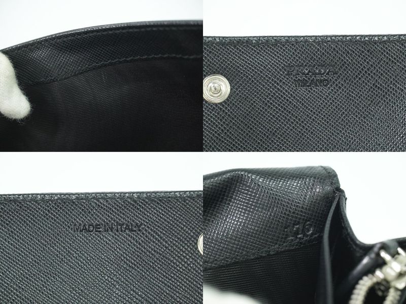 Authentic Prada Nylon Long Wallet Long Wallet Black Wallet Pre-owned [follow-up