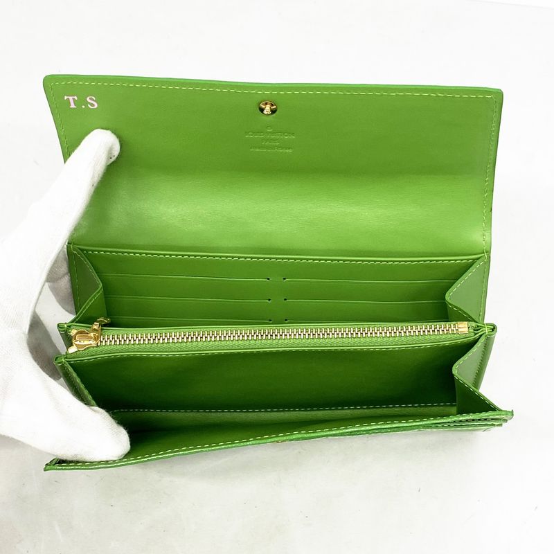Louis Vuitton Vernis Portefeuille Sarah M93635 Vert Toninic Cles Dies
