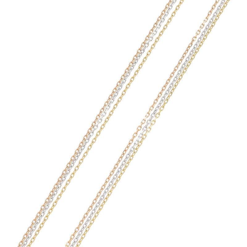 Cartier Trinity B7058800 18K Yellow Gold PG WG Gold Chain Necklace For Men