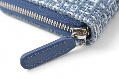 Chanel Wallet Fold Chanel Wallet A81973 Coco Mark Deauville Blue Tweed