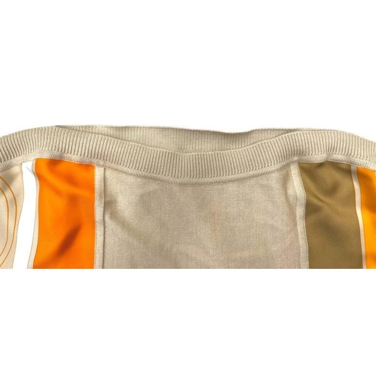 Hermes Twill Raine Long Sleeve Knit Exlibris Beige Size 36 Cashmere with Box