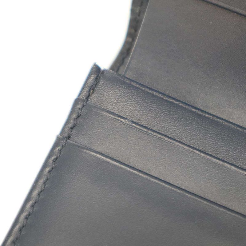 Gucci Striped Leather Compact Wallet 410120 Navy