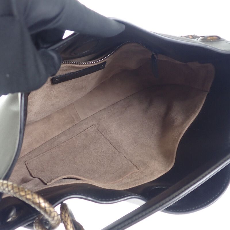 Bottega Veneta Loop Shoulder Bag Handbag Leather Black Ladies Classy Gift [AB