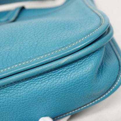 Hermes Shoulder Bag Evelyn 2PM Taurillon Cles Mance Blue Jean Silver Hardware