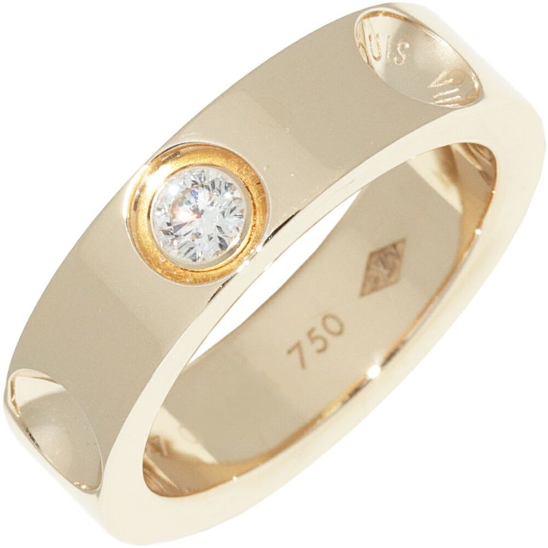 Louis Vuitton 18K Yellow Gold Diamond 1P (010ct) Petite Burg Empreinte Ring