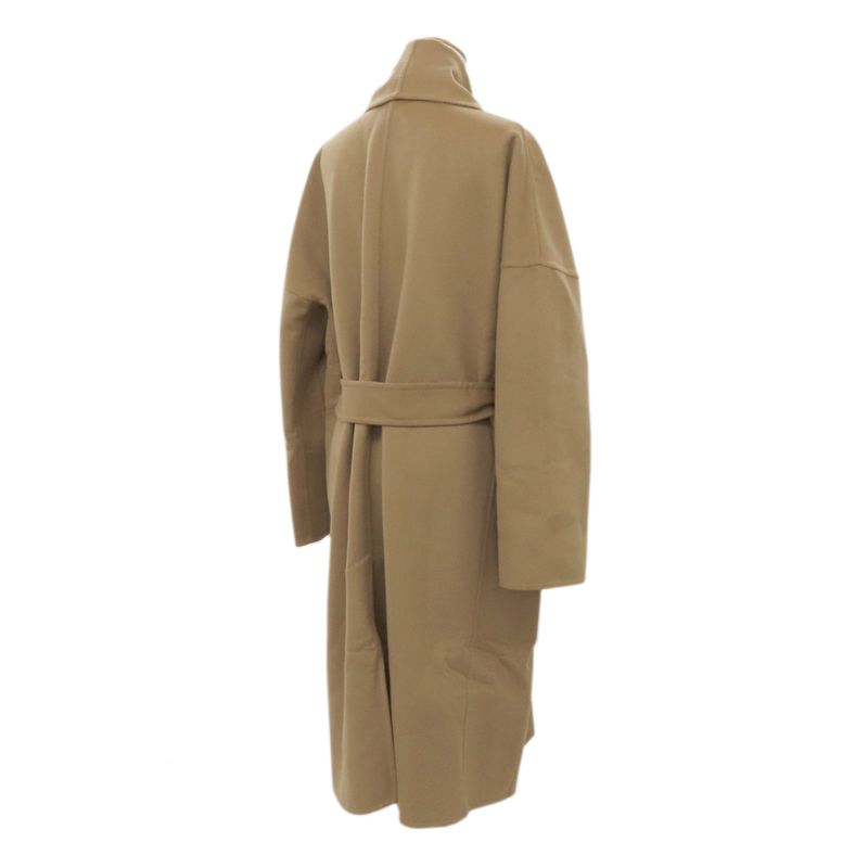 Loewe Wrap Coat Cashmere Wool Beige Camel S359y01x64 Women's Belt 34