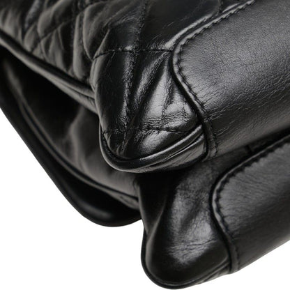 Chanel Coco Mark Matelasse Crossbody Chain Shoulder Bag Black Leather Women