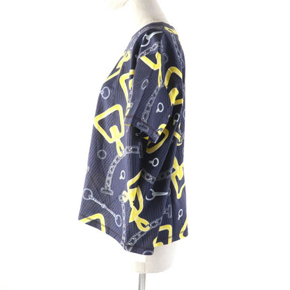 Hermes 2024 4h4641dh Kaleidoscope Effect Short Sleeve T-shirt Navy Yellow 40