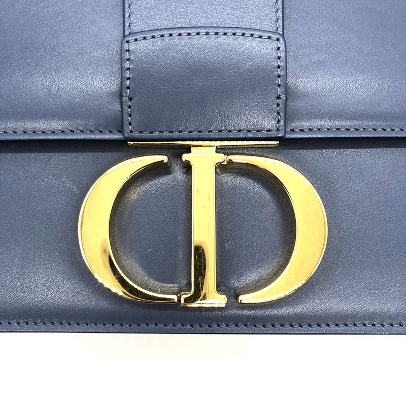 Dior Christian Dior 30 Montaigne Crossbody Shoulder Bag Blue Leather Women