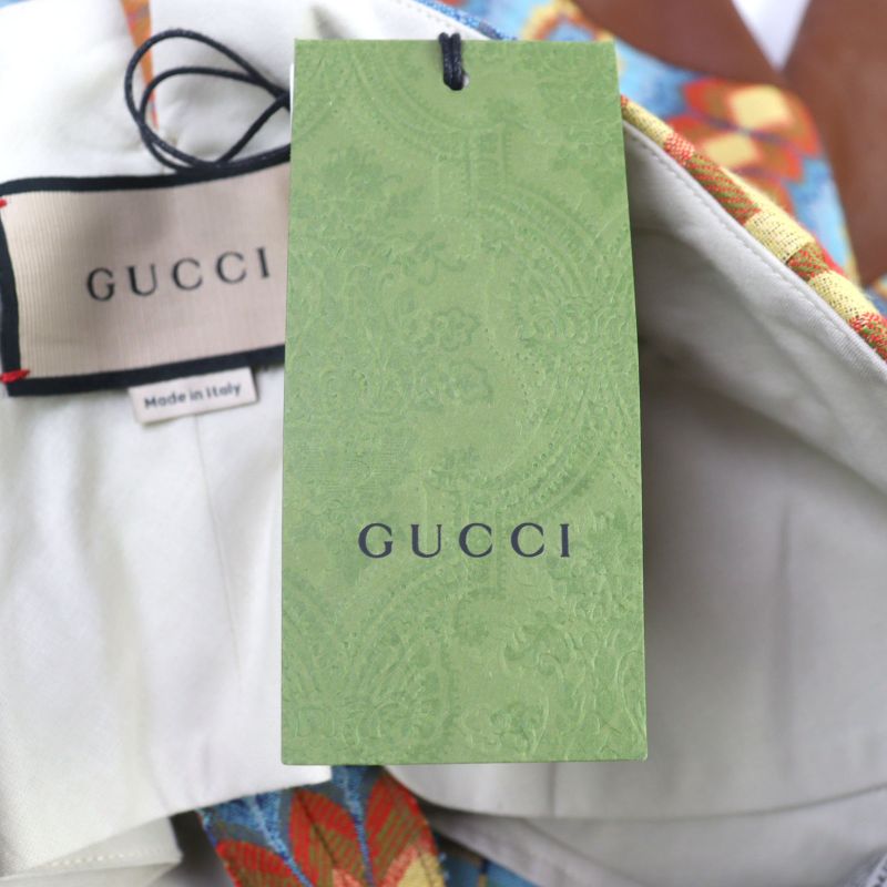 Gucci 675277 Z8asy GG Kaleidoscope Equestrian Inspired Lambleather Used Pants