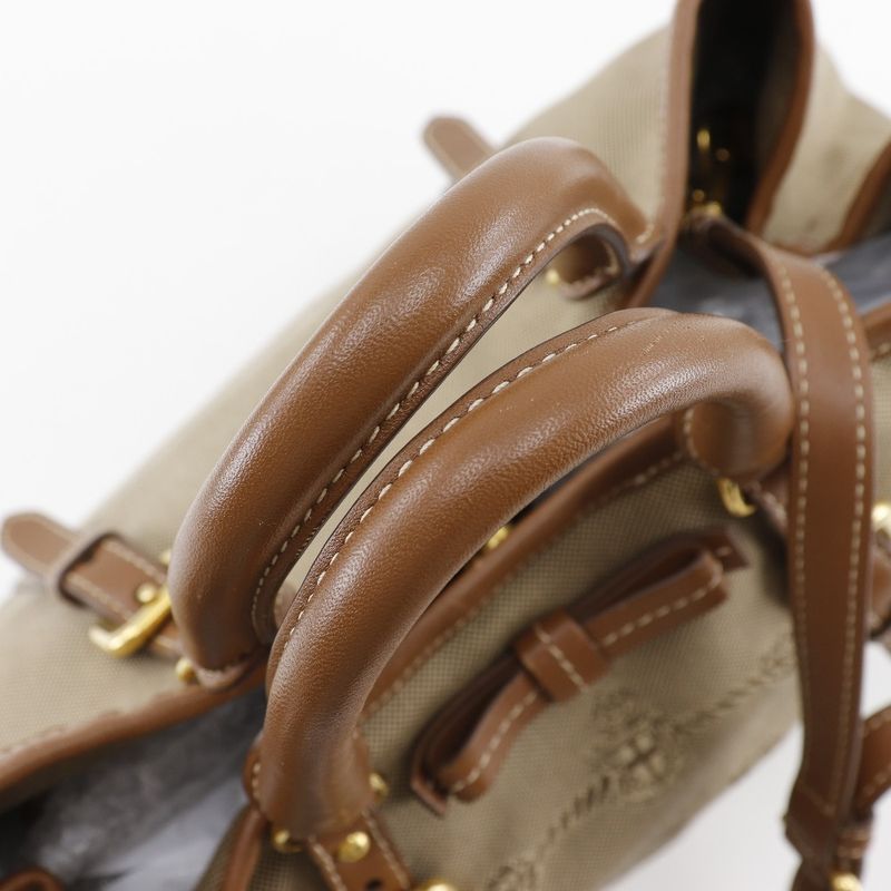 Prada Logo 2WAY Shoulder Bn1841 Canvas And Leather Beige Ladies Handbag