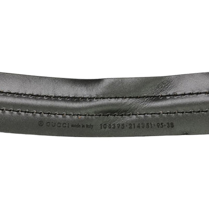 Gucci Logo Engraved Leather Belt 106395 214351 Brown 95