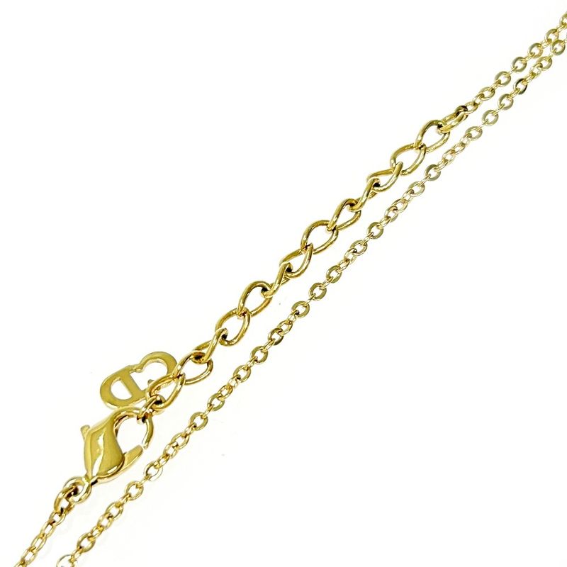 Christian Dior GP Rhinestone Emblem Heart Necklace Women's 307474 Necklace