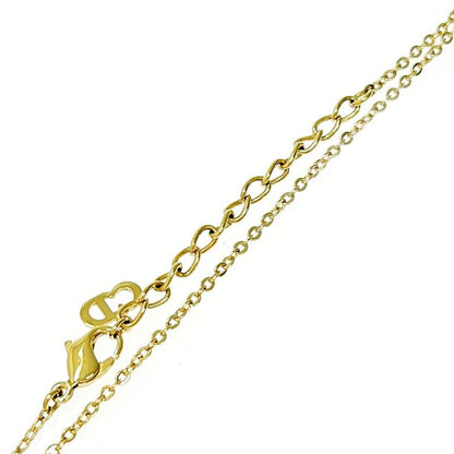 Christian Dior GP Rhinestone Emblem Heart Necklace Women's 307474 Necklace