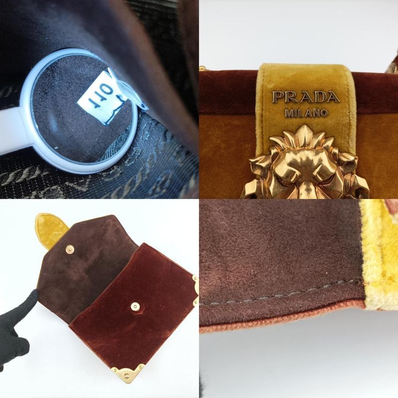 Prada Caye Lion Head Yellow And Brown Velour 1bd089110
